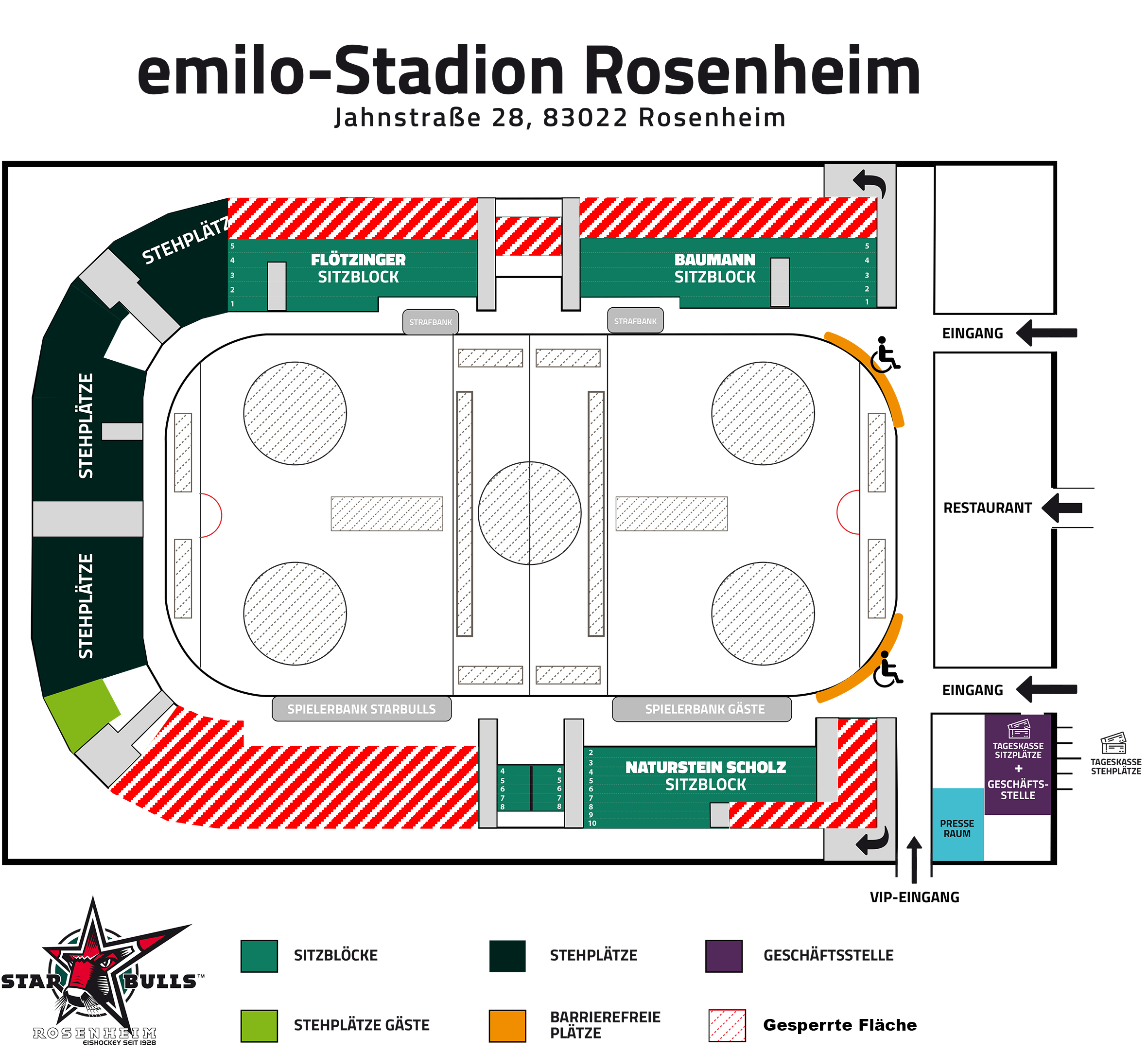 emilo stadion hallenplan gesperrte Flaechen